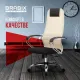 Кресло руководителя PREMIUM Ultimate EX-800 хром, плотная двойная сетка Х2, черное/бежевое. Фото товара с разных ракурсов.