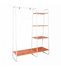 Вешалка-стеллаж "Скандинавия-1", 1470х1100х385 мм, 5 полок, металл/ЛДСП, белая/дуб, ГСС1 Б